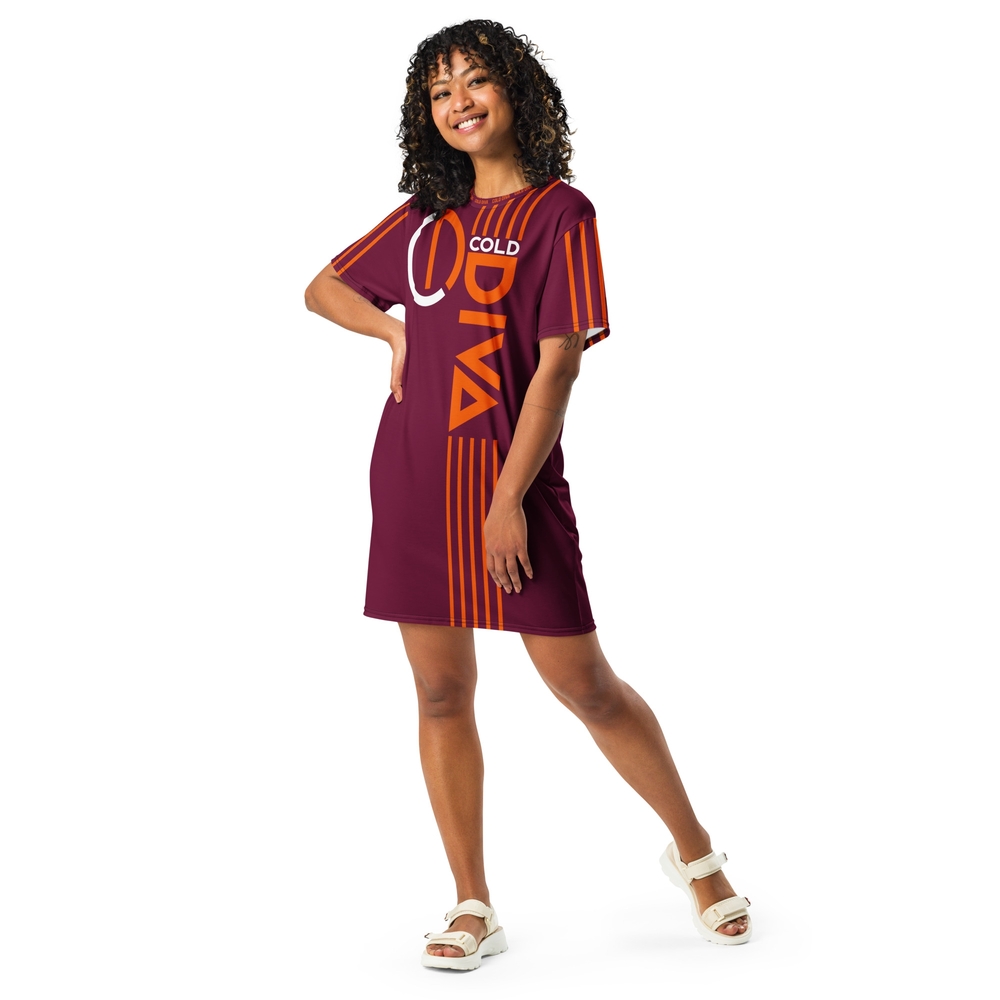 Cold Diva Jeans Oversize Graphic Shirt Dress